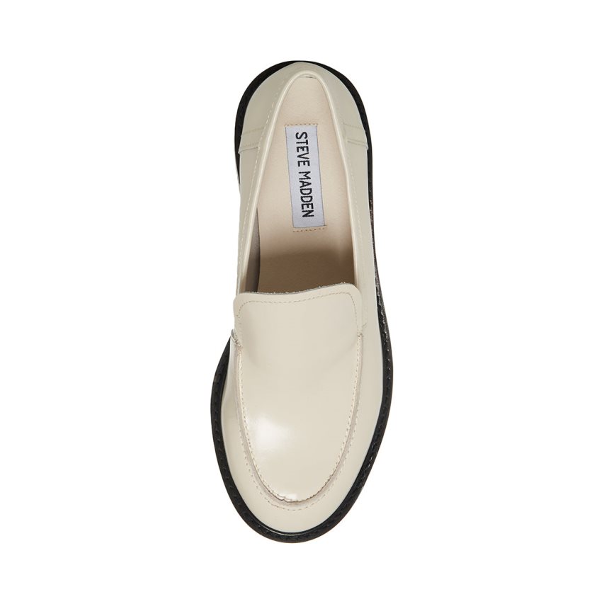 Beige Steve Madden Larusso Leather Women's Loafers | PH 5296JFS